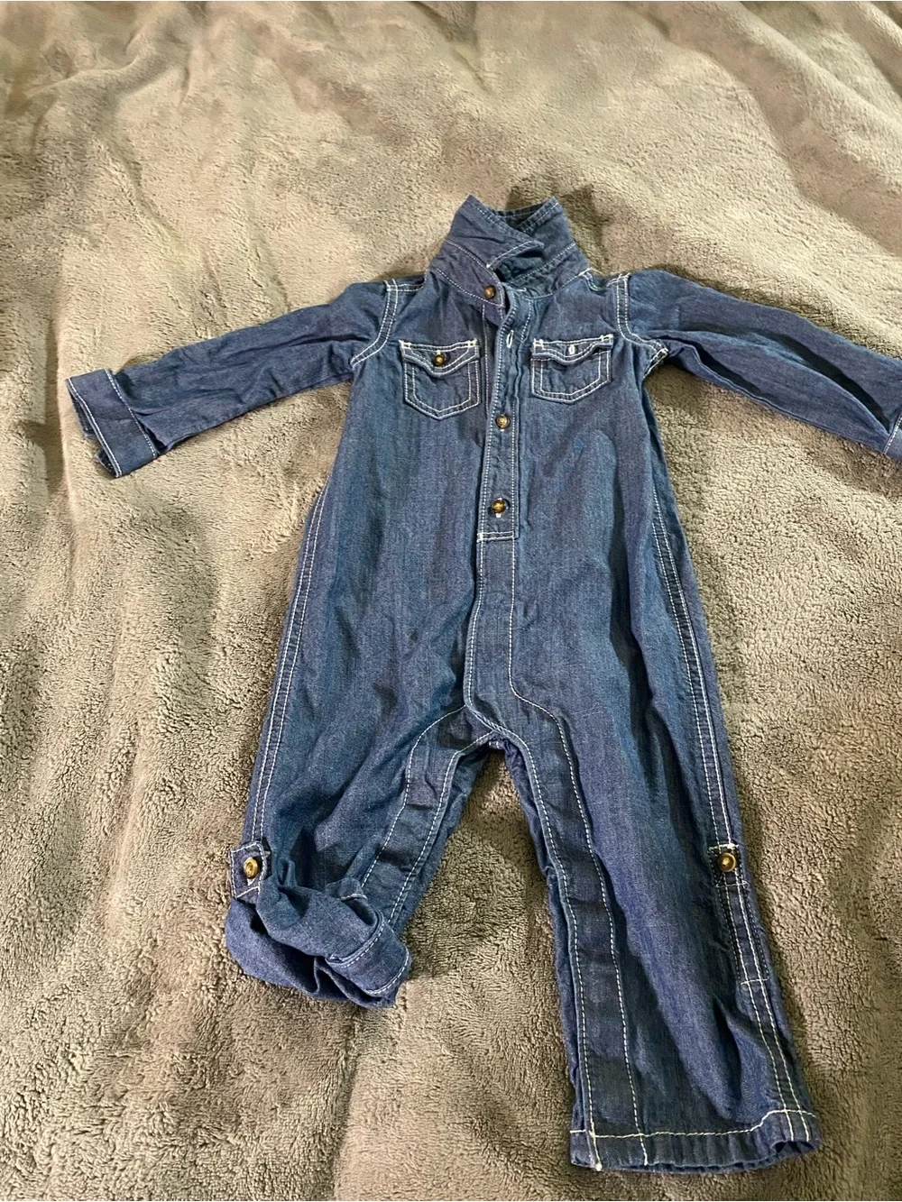 Little Captain baby boy Denim Coat - Blue 12m